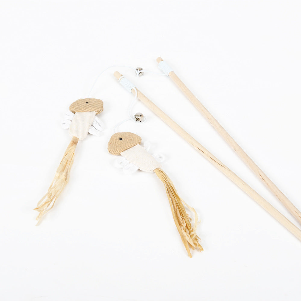 Lustiger Katzen-Spielstab aus Holz (Haustierspielzeug)