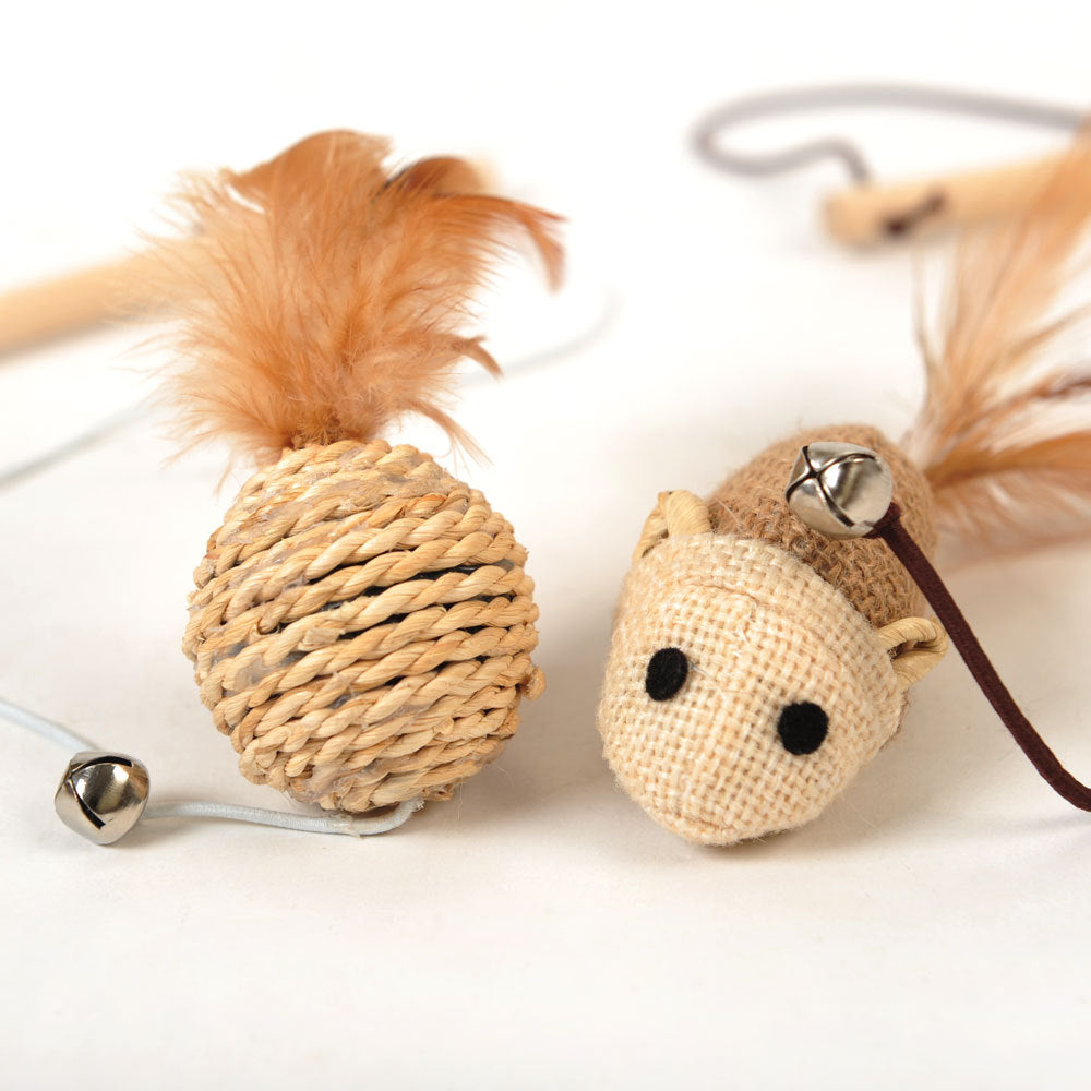 Lustiger Katzen-Spielstab aus Holz (Haustierspielzeug)